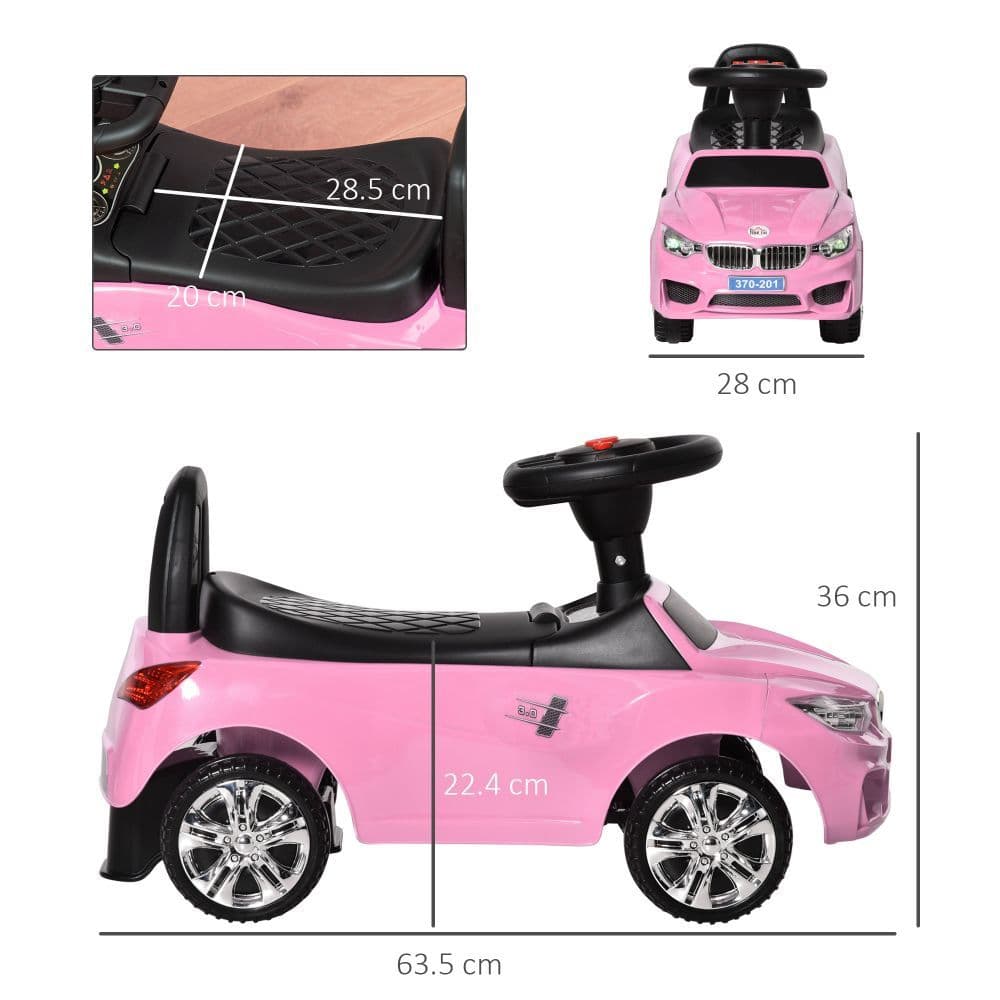 image-Ride on Car Baby Toddler Walker Foot to Floor Sliding Car Slider Pink