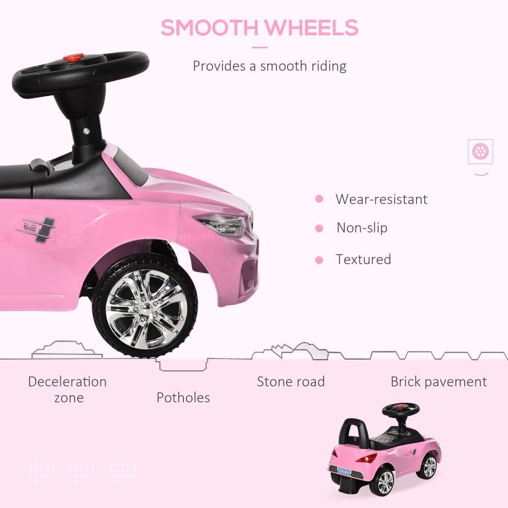 image-Ride on Car Baby Toddler Walker Foot to Floor Sliding Car Slider Pink