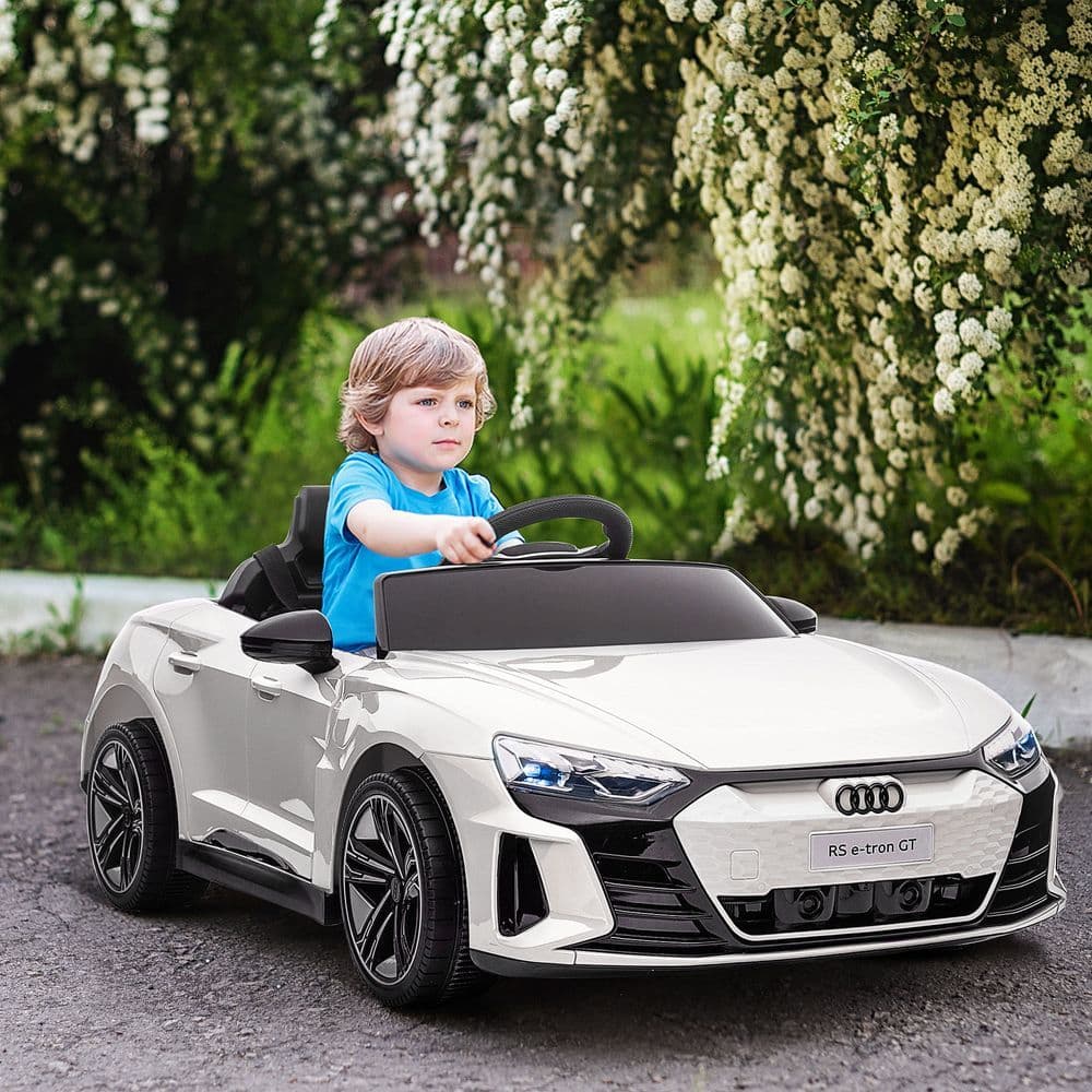 image-Audi RS e-tron GT Licensed 12V Kids Electric Ride on W/ Remote, White