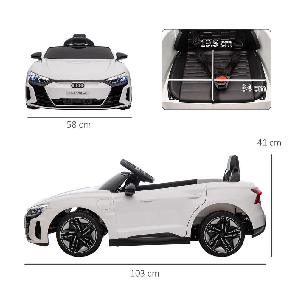 image-Audi RS e-tron GT Licensed 12V Kids Electric Ride on W/ Remote, White