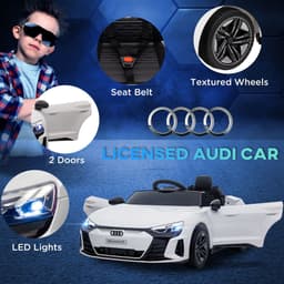 image-Audi RS e-tron GT Licensed 12V Kids Electric Ride on W/ Remote, White