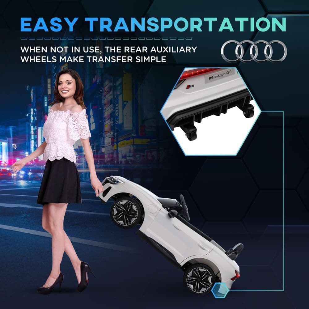 image-Audi RS e-tron GT Licensed 12V Kids Electric Ride on W/ Remote, White