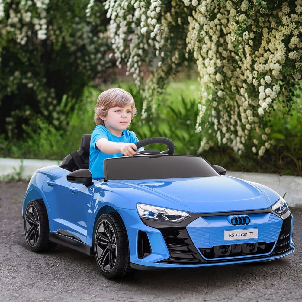 image-Audi RS e-tron GT Licensed 12V Kids Electric Ride on W/ Remote, Blue