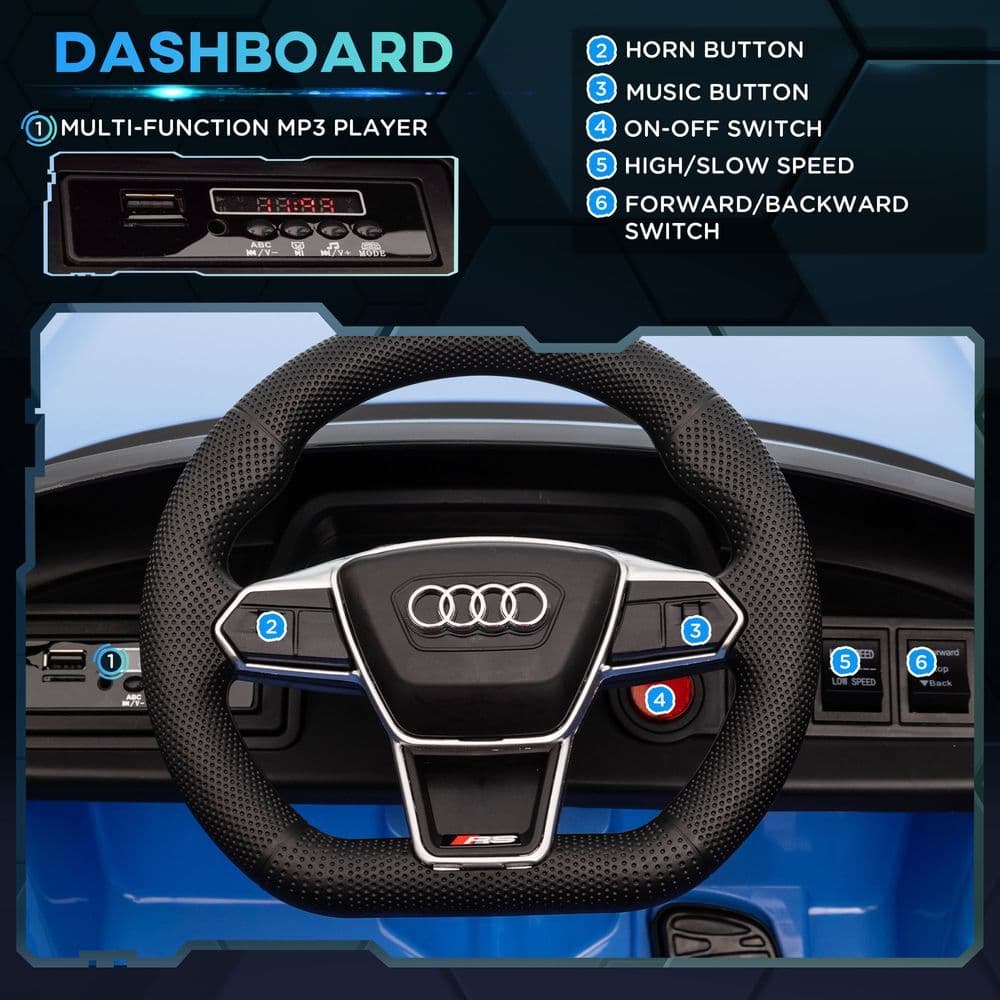 image-Audi RS e-tron GT Licensed 12V Kids Electric Ride on W/ Remote, Blue