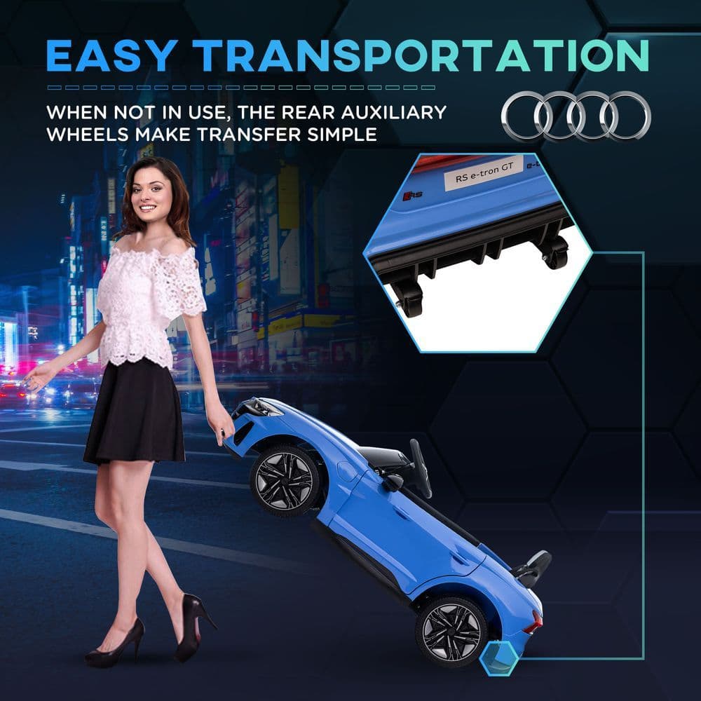 image-Audi RS e-tron GT Licensed 12V Kids Electric Ride on W/ Remote, Blue