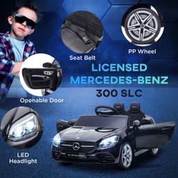 image-Benz 12V Kids Electric Ride On Car W/ Remote Control Music Black