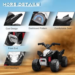 image-Honda Licensed Kids Electric Quad Bike 6V ATV Ride On 1.5-3 Years Black
