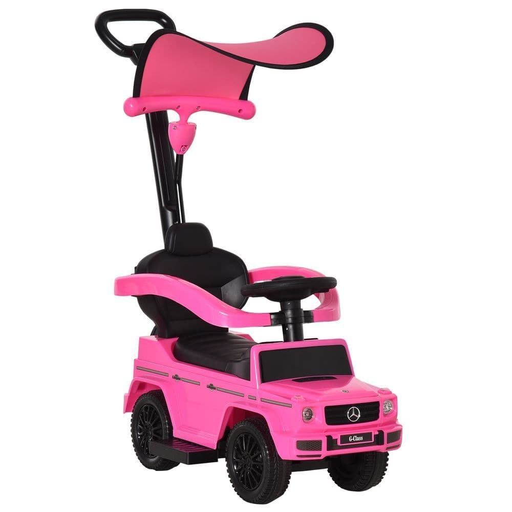 image-Benz G350 Ride-on Sliding Car Floor Slider Stroller Kids Vehicle, Pink HOMCOM