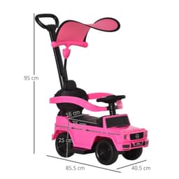 image-Benz G350 Ride-on Sliding Car Floor Slider Stroller Kids Vehicle, Pink HOMCOM