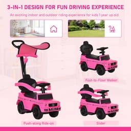 image-Benz G350 Ride-on Sliding Car Floor Slider Stroller Kids Vehicle, Pink HOMCOM
