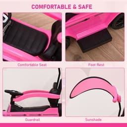 image-Benz G350 Ride-on Sliding Car Floor Slider Stroller Kids Vehicle, Pink HOMCOM