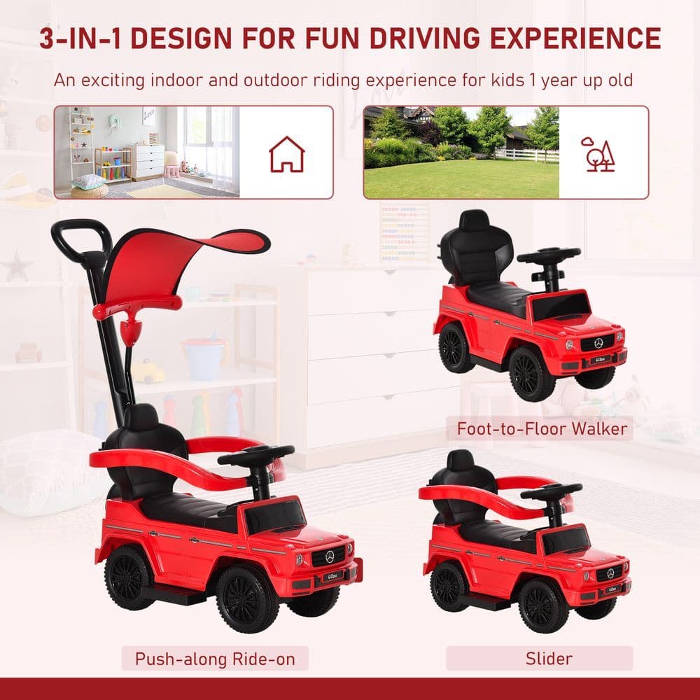 image-Benz G350 Ride-on Sliding Car Floor Slider Stroller Kids Vehicle, Red HOMCOM