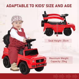 image-Benz G350 Ride-on Sliding Car Floor Slider Stroller Kids Vehicle, Red HOMCOM