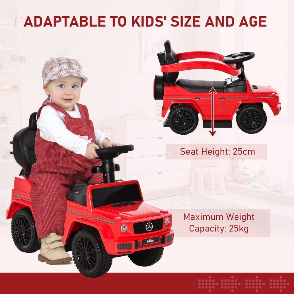 image-Benz G350 Ride-on Sliding Car Floor Slider Stroller Kids Vehicle, Red HOMCOM