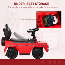 image-Benz G350 Ride-on Sliding Car Floor Slider Stroller Kids Vehicle, Red HOMCOM