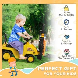 image-HOMCOM Kids Ride on Forklift Truck w/ Fork Tray, Under Seat Storage, Backrest