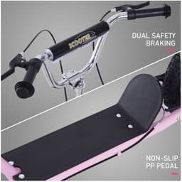 image-Teen Scooter Adjustable Height Dual Brakes Rubber Wheels Kickstand HOMCOM