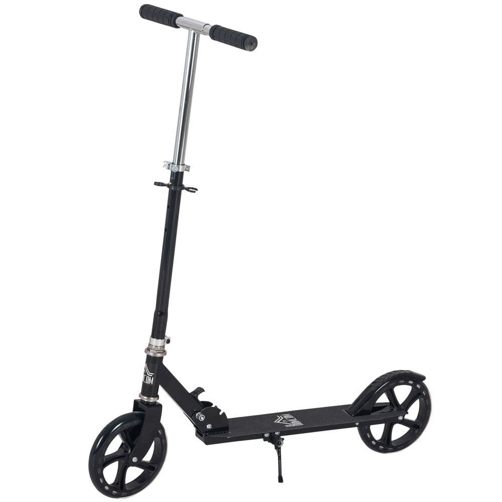 image-Kids Scooter Ride On Toy Height Adjustable For 7-14 Years, Black HOMCOM