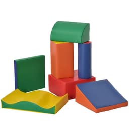 image-HOMCOM 7 Pcs Kids Soft Foam Puzzle Play Blocks Set Learning Toddler Activity