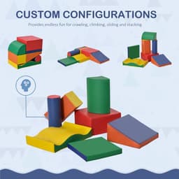 image-HOMCOM 7 Pcs Kids Soft Foam Puzzle Play Blocks Set Learning Toddler Activity
