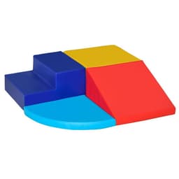 image-HOMCOM 4-piece Soft Play Set Climb and Crawl Foam Toddler Activity Toys