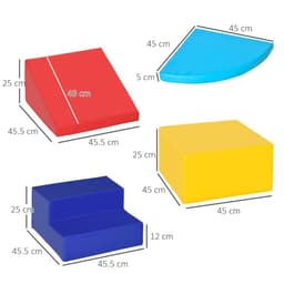 image-HOMCOM 4-piece Soft Play Set Climb and Crawl Foam Toddler Activity Toys