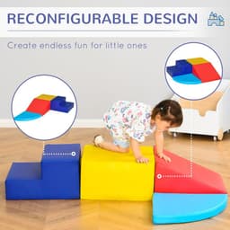 image-HOMCOM 4-piece Soft Play Set Climb and Crawl Foam Toddler Activity Toys