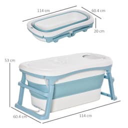 image-Foldable Bathtub Kids Bath Tub with Lid Large Bathtubs for 1 - 12 Years
