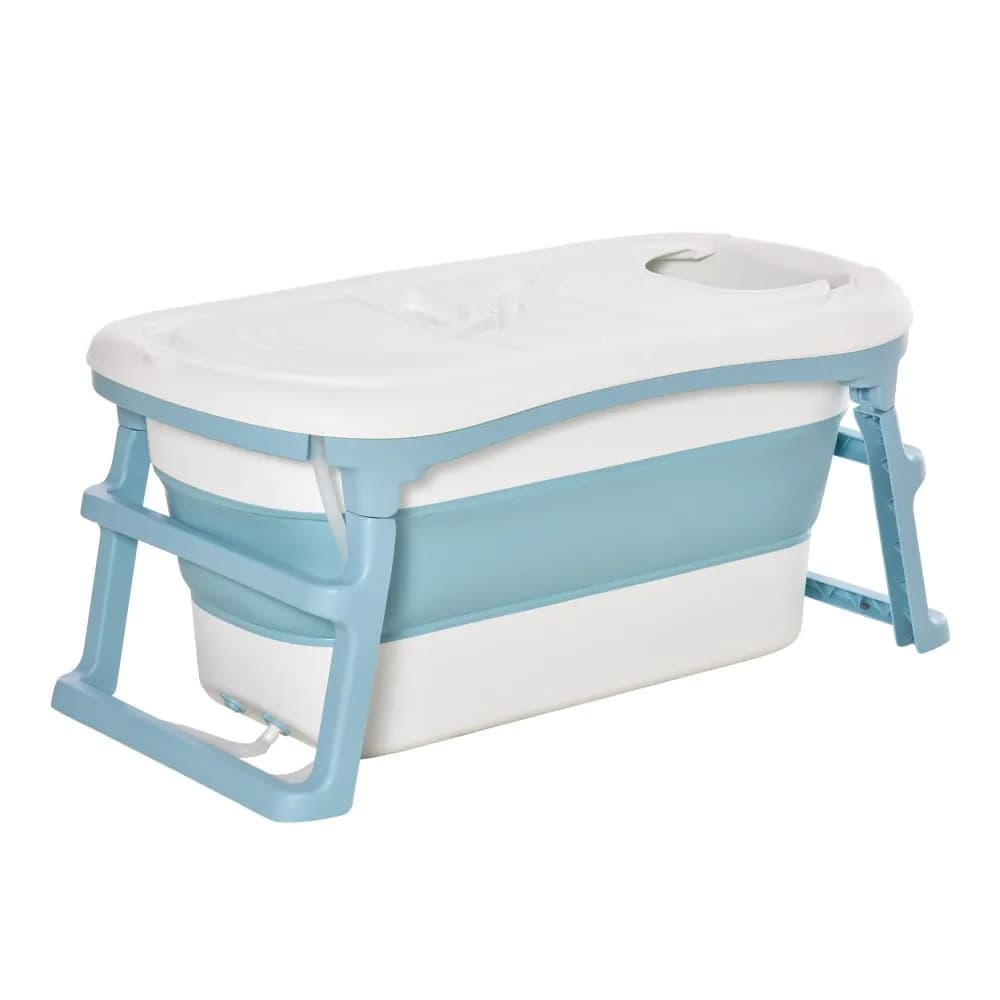image-Foldable Bathtub Kids Bath Tub with Lid Large Bathtubs for 1 - 12 Years