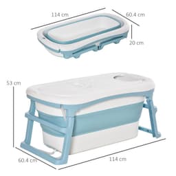 image-Foldable Bathtub Kids Bath Tub with Lid Large Bathtubs for 1 - 12 Years