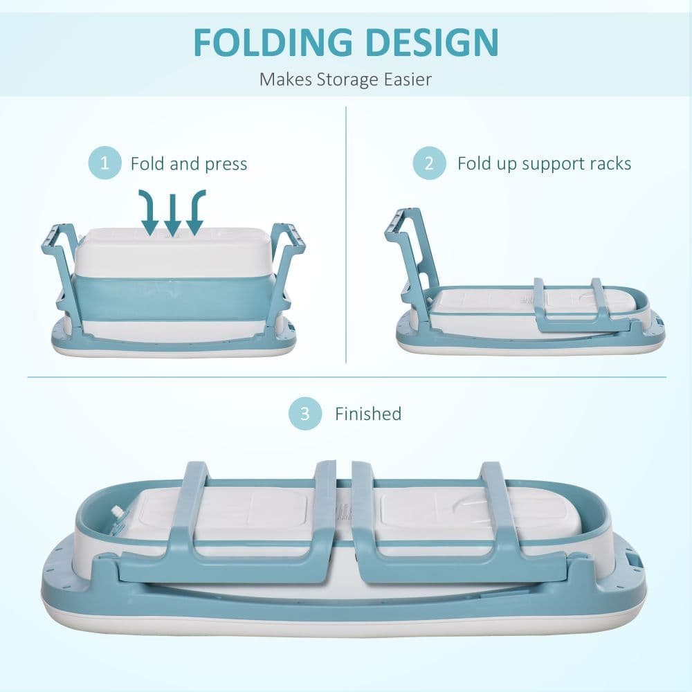 image-Foldable Bathtub Kids Bath Tub with Lid Large Bathtubs for 1 - 12 Years