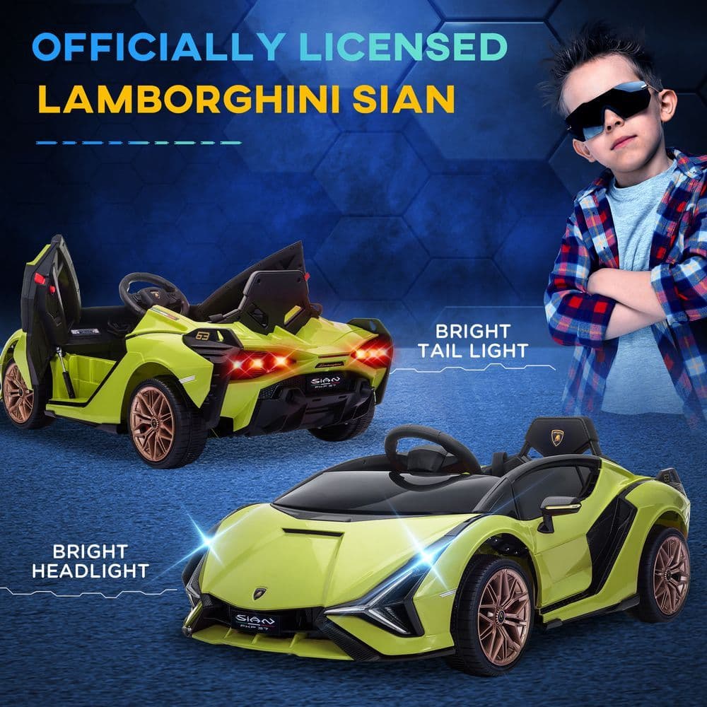 image-Lamborghini SIAN 12V Kids Electric Ride On Car Toy w/ Remote Control HOMCOM