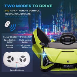 image-Lamborghini SIAN 12V Kids Electric Ride On Car Toy w/ Remote Control HOMCOM
