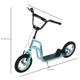 image-75-80cm Kids Kick Scooter Adjustable Handlebar Inflatable Wheels Blue HOMCOM