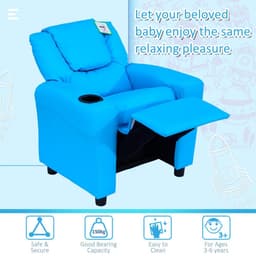 image-Kids Recliner Armchair Games Chair Children Seat Girls Boys Sofa HOMCOM