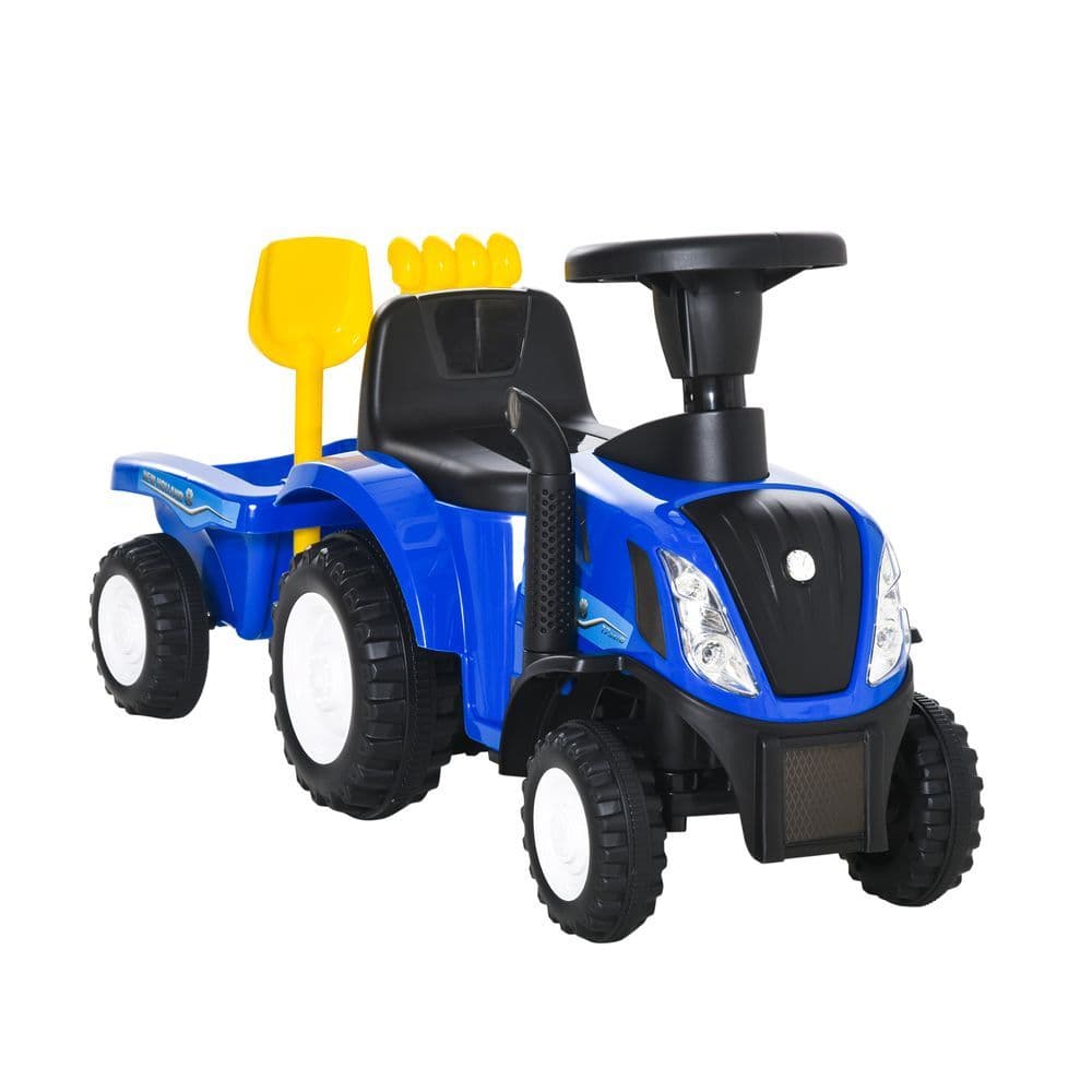 image-Ride On Tractor Toddler Walker Foot To Floor Slider 12-36 Months Blue HOMCOM