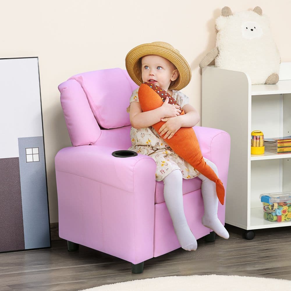 image-Kids Recliner Armchair Games Chair Children Seat Girls Boys Sofa HOMCOM