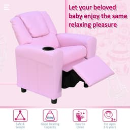image-Kids Recliner Armchair Games Chair Children Seat Girls Boys Sofa HOMCOM