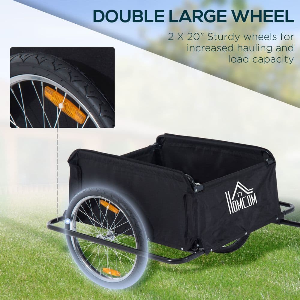 image-Elite Two-Wheel Bicycle Large Cargo Wagon Trailer with Folding Storage