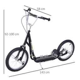 image-Teen Scooter Children Stunt Scooter 16" Tyres Adjustable Height, Black HOMCOM
