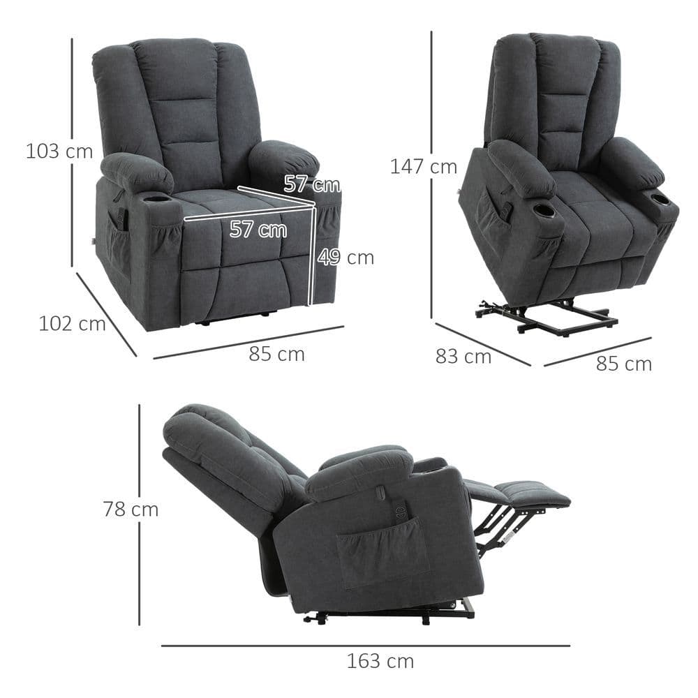 image-Riser and Recliner Chair w/ Remote, Lift Chair for the Elderly, Grey
