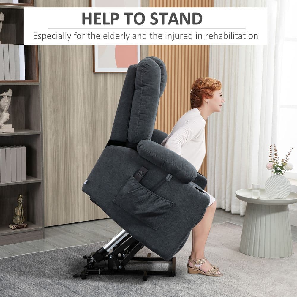image-Riser and Recliner Chair w/ Remote, Lift Chair for the Elderly, Grey