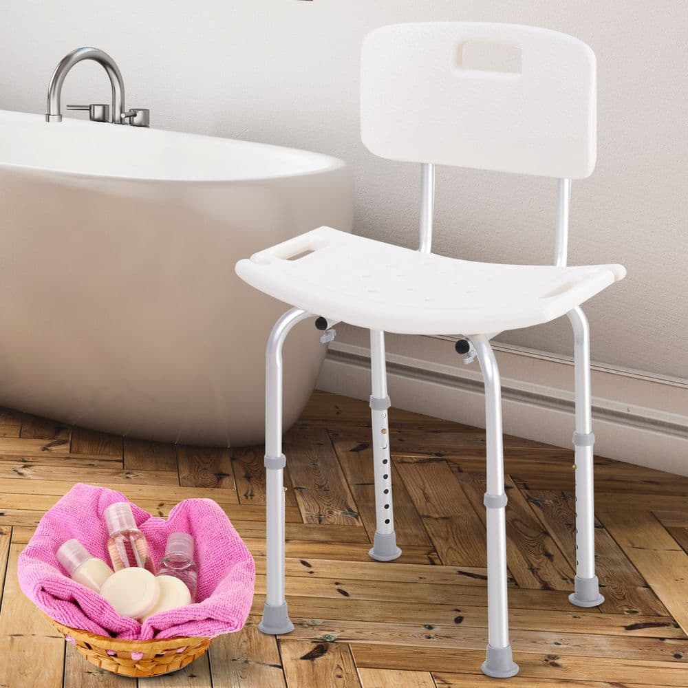 image-Bath Chair Shower Seat Safety Bathroom Elderly Aids Adjustable HOMCOM