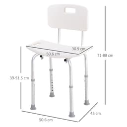 image-Bath Chair Shower Seat Safety Bathroom Elderly Aids Adjustable HOMCOM
