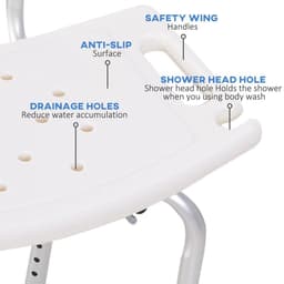 image-Bath Chair Shower Seat Safety Bathroom Elderly Aids Adjustable HOMCOM