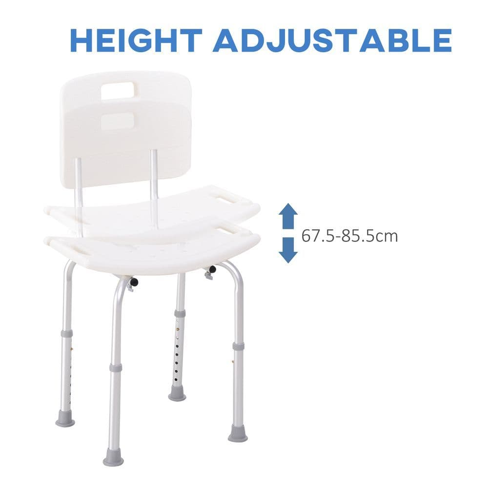 image-Bath Chair Shower Seat Safety Bathroom Elderly Aids Adjustable HOMCOM