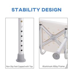 image-Bath Chair Shower Seat Safety Bathroom Elderly Aids Adjustable HOMCOM