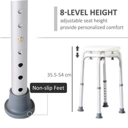 image-Bath Chair Shower Seat Safety Bathroom Elderly Aids Adjustable Position HOMCOM