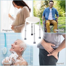 image-Bath Chair Shower Seat Safety Bathroom Elderly Aids Adjustable Position HOMCOM