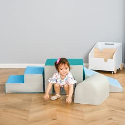 image-4-piece Soft Play Set Baby Foam Climber Block Toy Toddler 1-3 Years HOMCOM